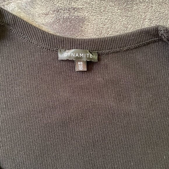 Dynamite Scoopneck Ribbed Tee (x2) White and Black size Small - Picture 7 of 7